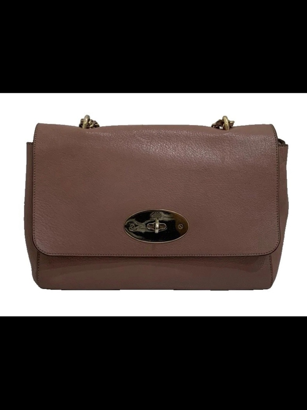 Mulberry Mauve Leather Shoulder Bag with Gold Hardware